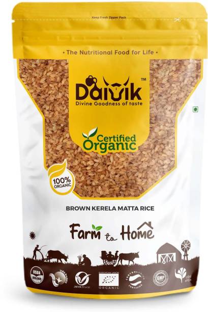 DAIVIK ORGANIC Brown Kerela Matta Rice, 5 Kg Brown Rosematta Rice (Full Grain, Raw)