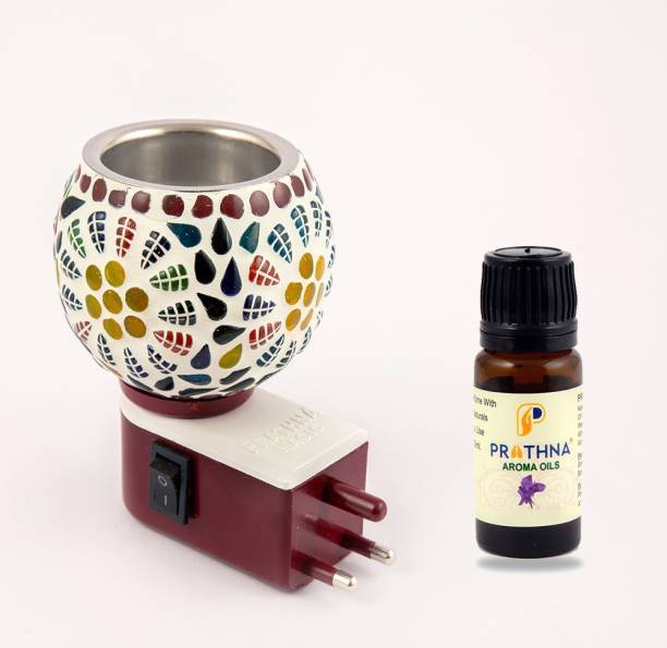 Prathna Electric Kapoor Dani with aroma bottle for Fragrance & Night lamp(17+aroma) Ceramic Incense Holder