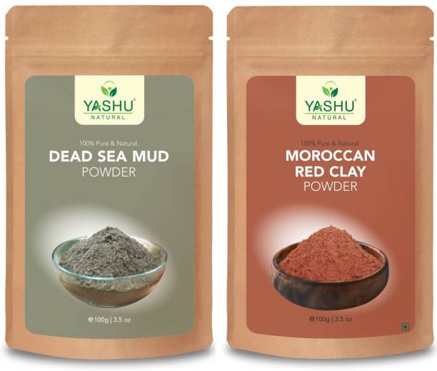 Yashu Pure Moroccan Red Clay & Dead Sea Mud Powder for ...
