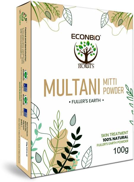 Econbioroots 100% Natural Multani Mitti (Fuller's Earth) Powder for Face and Skin, 100g