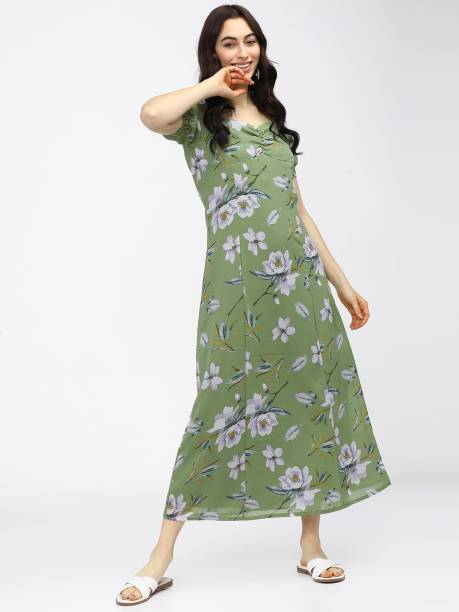 Tokyo Talkies Women A-line Green Dress