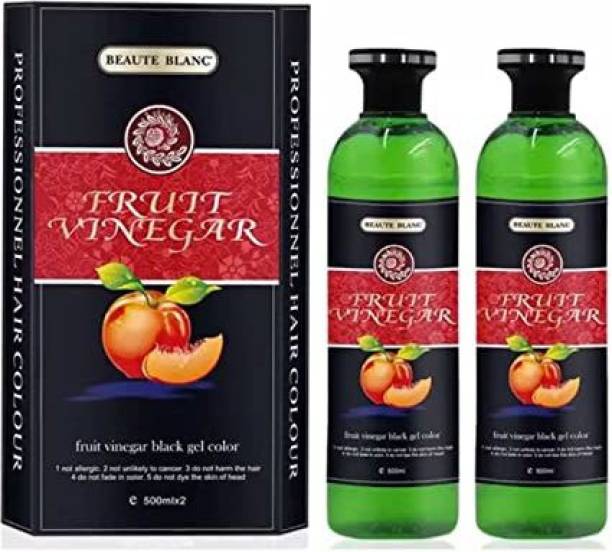 Beauty Glazed Fruit Vinegar Gel Hair Color - Black + Hair Dye Brush , NATURAL BLACK