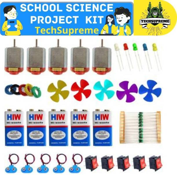 TechSupreme School Science Project DC Motor kit 60 Item Loose in one Pack Learning Toys Motor Control Electronic Hobby Kit