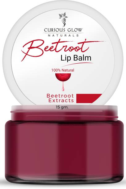 Curious Glow Naturals Beetroot LIPBALM -100%Organique -Cocoa Butter-VitaminE -Moisturizing Lips|Pack-1 Beetroot