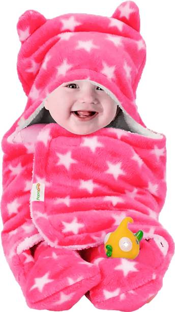 Oyo Baby Printed Single Hooded Baby Blanket for  Mild Winter
