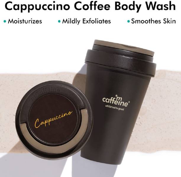 MCaffeine Moisturizing Cappuccino Body Wash with Coffee Scrub for Gentle Skin Exfoliation
