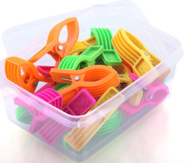 Wewel 24 Pcs Heavy Quality Peg for Ropes (RYNO SuperClip)(with Storage Box) (24) Plastic Cloth Clips