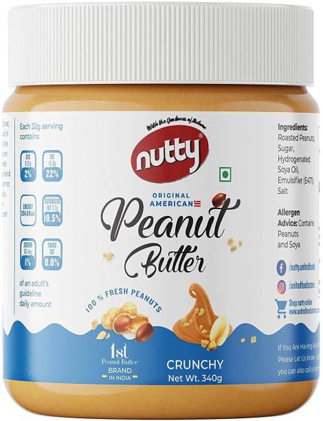 Nutty Crunchy Peanut Butter, From Roasted Peanuts, American Flavored Peanut Butter340g 340 g