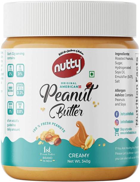 Nutty Peanut Butter Creamy, From Roasted Peanuts, Flavored Peanut Butter 340g 340 g