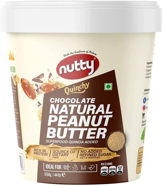 Nutty Natural Chocolate Peanut Butter, Quinoa Added, Made from Roasted Peanuts,1250g 1250 g