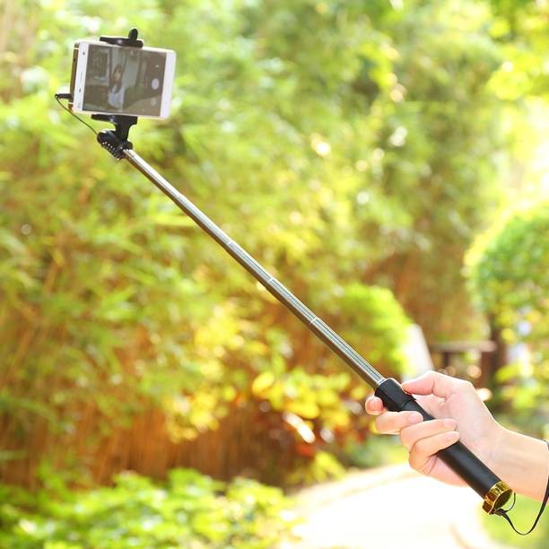 Sulfur Wired Handheld Selfie stick stand Monopod for Recording Capturing Video Selfie For 3.5mm jack Cable Selfie Stick