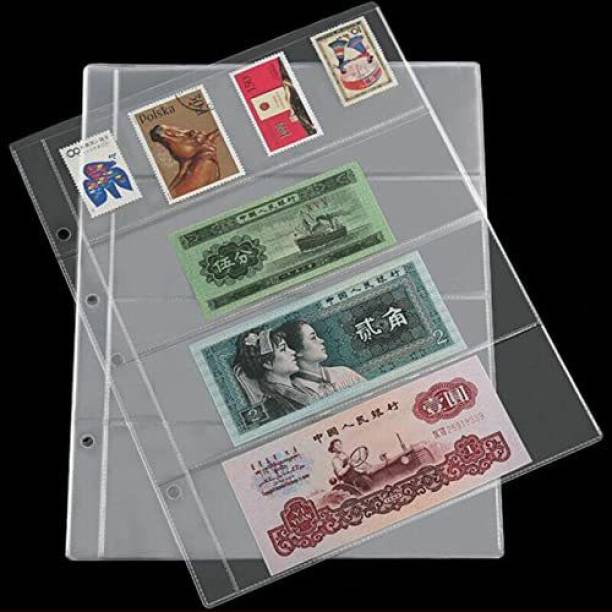 Ihc Currency Sheets ~ 4 Divider ( Transparent ) 100% Acid Free, Pack of 10 Manual Multi Binder