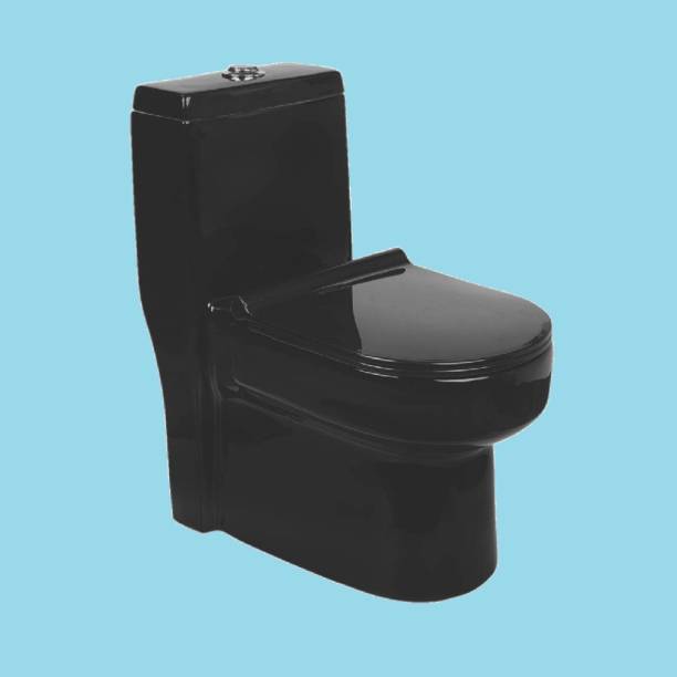 Vardhman Ceramics One Piece Water Closet Floor Mounted EWC for Toilet S Trap Distance 215mm Color Western Commode