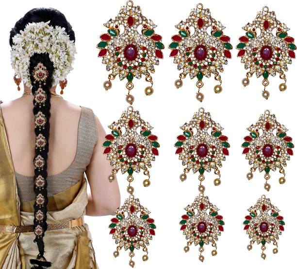 krelin Southern Bling Hair Choti Jadai BillaiHair pin Brooch with Hook Jewellery(9) Hair Pin