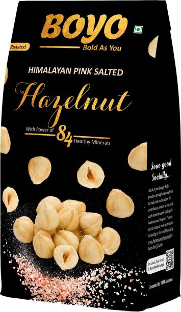 BOYO Roasted Hazelnut 150 gms Himalayan Pink Salted - Hazelnuts for Health, Immunity, Home Recipes and Snacks Hazelnuts