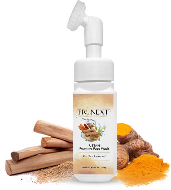 TRUNEXT UBTAN FOAMING FACE WASH WITH A BUILD IN FACE BRUSH FOR TAN REMOVAL -UBTAN FACE WASH-NO SULPHATES, PARABENS, SILICONES, 150ml Face Wash