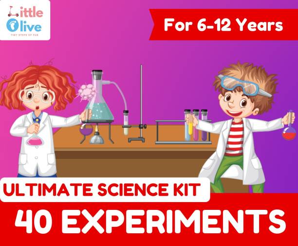 Little Olive Newton Box 40 Science Experiment Kit | Toys for Boys and Girls Aged 6-12 Years