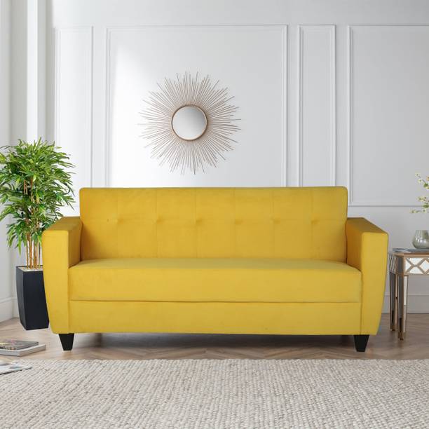 Yellow Leather Sofa Set Baci Living Room