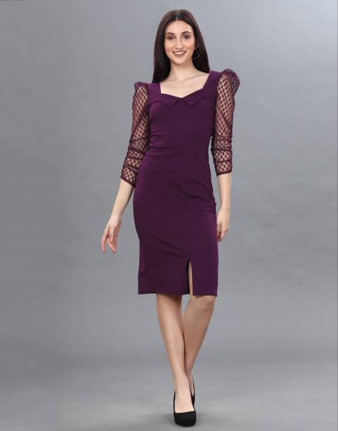 Selvia Women Sheath Purple Dress