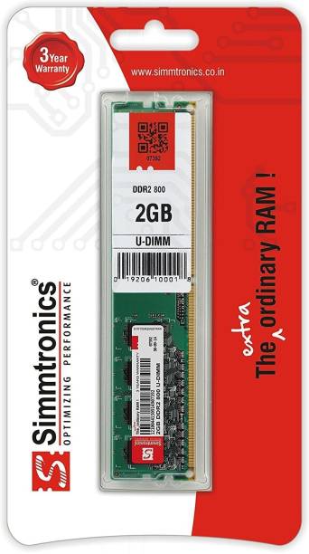 simtronics PC-6400 DDR2 2 GB (Single Channel) PC (Simmtronics 2 Gb Dddr-2 800 Mhz Pc 6400 For Desktop)