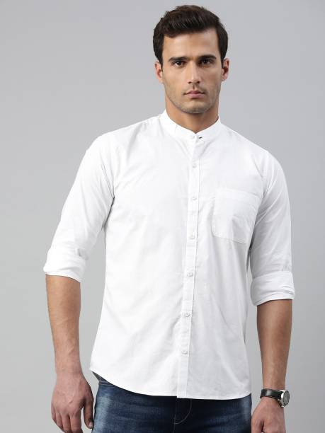 Whiteheart Men Solid Casual White Shirt