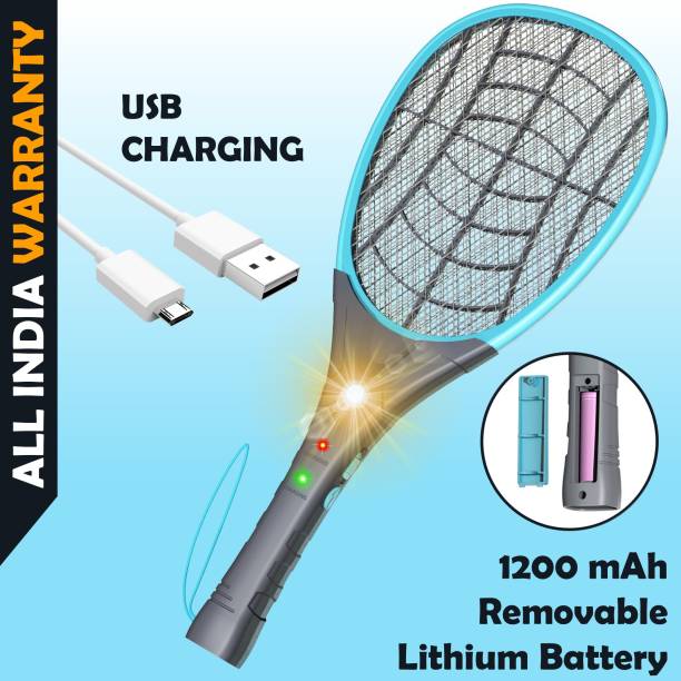 Vidhi World Removable Lithium Battery USB Charging Mosquito Racket Bat Electric Insect Killer Indoor
