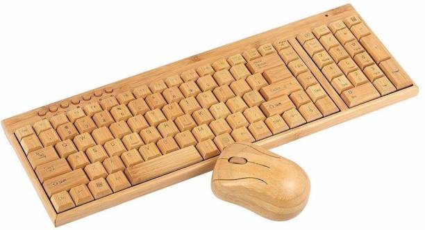MBUYS MALL Wireless Wooden Keyboard and Mouse Wooden Keyboard Tray