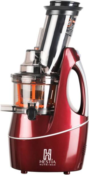 Hestia Nutri-Max Cold Press Slow Juicer Commercial Series, 3 Strainers 240 Juicer (2 Jars, Wine-red)