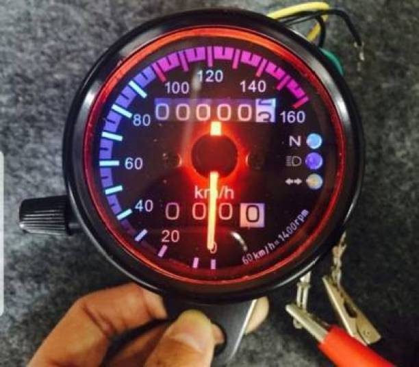 Olsic Dual Odometer Speedometer Gauge LED Background Light Universal For Bike Analog Speedometer
