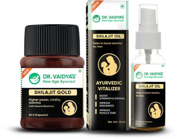 Dr. Vaidya's Shilajit Gold and Shilajit Oil For Extra Power - Pack of 1