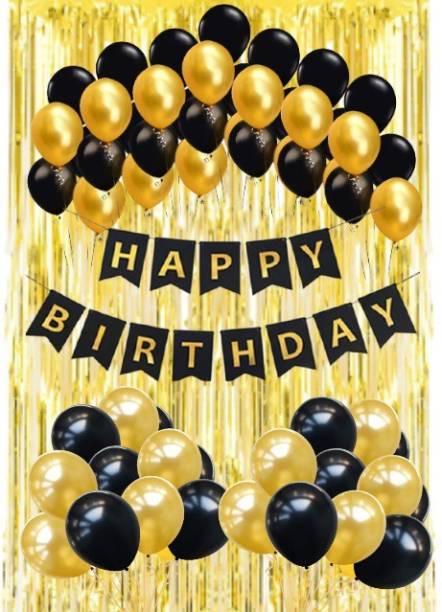 Available in Black Blue and Black&White. Party Supplies blue White Pink Happy Birthday Banner with Shiny Gold Letters Party Decoration 