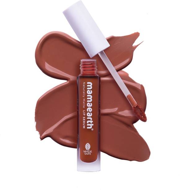 MamaEarth Naturally Matte Lip Serum - Matte Liquid Lipstick with Vitamin C & E For Upto 12 Hour Long Stay - Caramel Nude