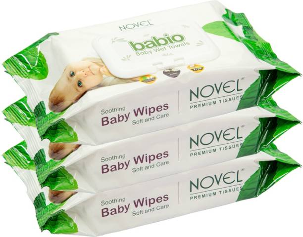 NOVEL Baby Wipes 80 Sheets pack of 3/with Lid