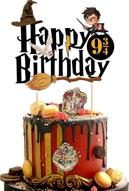ZYOZI 1 PCS Harry Potter Happy Birthday Cake Topper for Harry Potter Theme Cake Topper