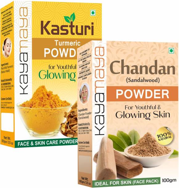 Kayamaya Kasturi Haldi + Sandalwood Face Pack Powder - Combo