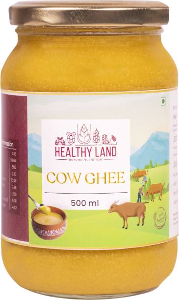 Healthy Land premium cow ghee /hand made in small batches using butter/ 500ml Ghee 500 ml Glass Bottle
