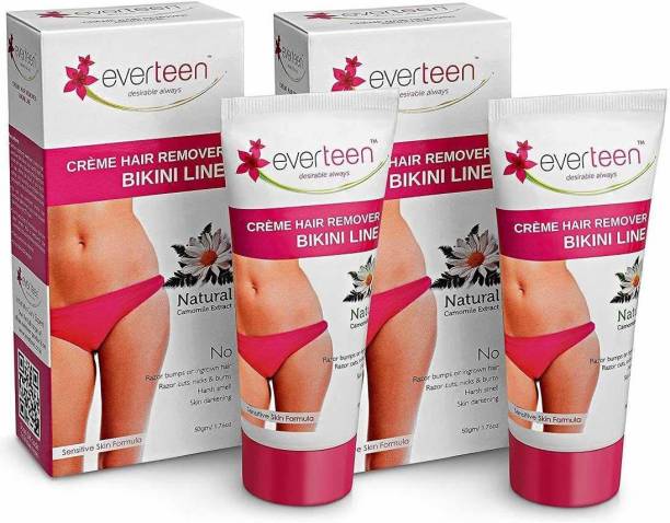 everteen Natural Bikini Line Hair Remover Creme for Women - 2 Packs Cream