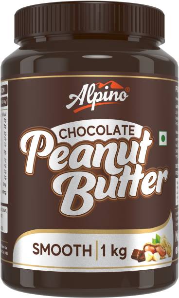 ALPINO Chocolate Peanut Butter Smooth 1 KG | High Protein Peanut Butter Creamy | Vegan 1 kg