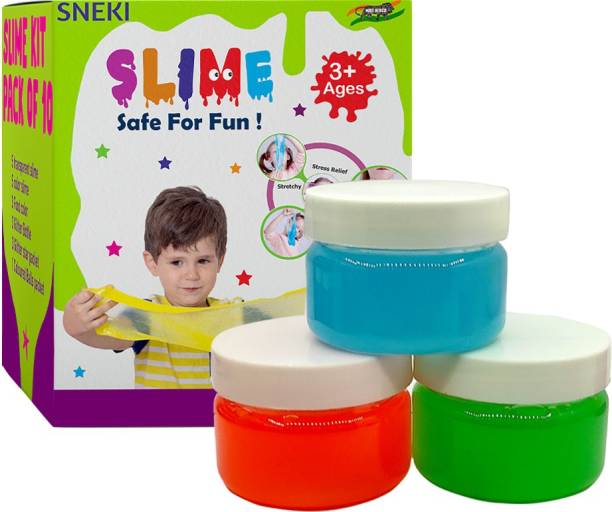 sneki (3 Slime kit) Toys jelly slime putty clay toys kit set pack for girls kids Jelly Multicolor Putty Toy