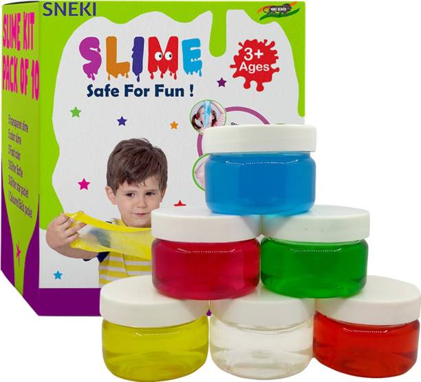 sneki (SET OF 6 SLIME KIT) Multicolor Scented DIY Magical Funny Slimy Slime Gel Jelly Putty Toy Set Kit Toy Slime Putty Gel for Girls Boys Kids Multicolor Putty Toy