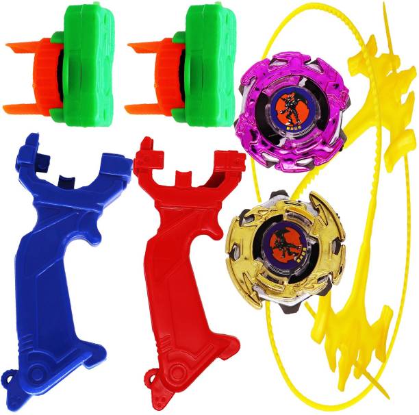 Aseenaa Metal Fighter With 2 Spinning Top 2 Strip 2 Launcher Toy For Boys Girls SO2RDBL