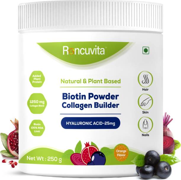 RONCUVITA Natural Biotin & Collagen Builder for Hair-Skin-Nail and Bones (Sugar Free)