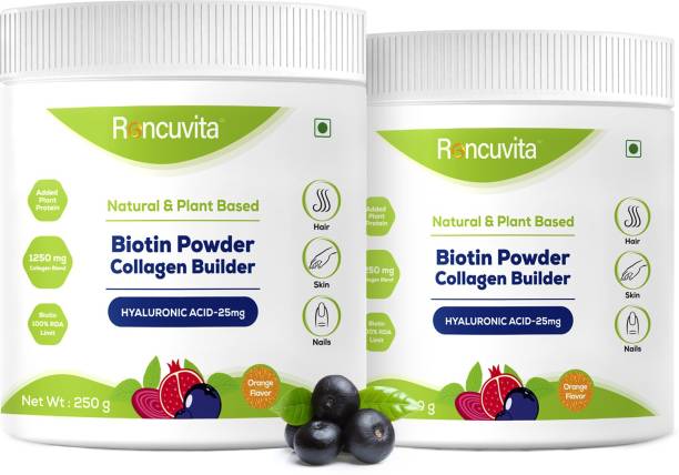 RONCUVITA Natural Biotin & Collagen Builder for Hair-Skin-Nail & Bones(Sugar Free)(Pack 2)