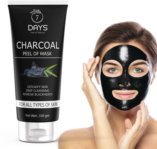 7 Days Activated Charcoal Face Mask - Peel Off - No Parabens & Mineral Oils