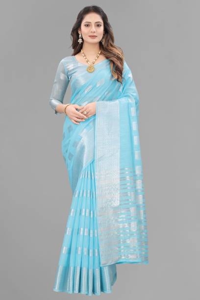 Woven Arani Pattu Cotton Linen, Linen Saree Price in India