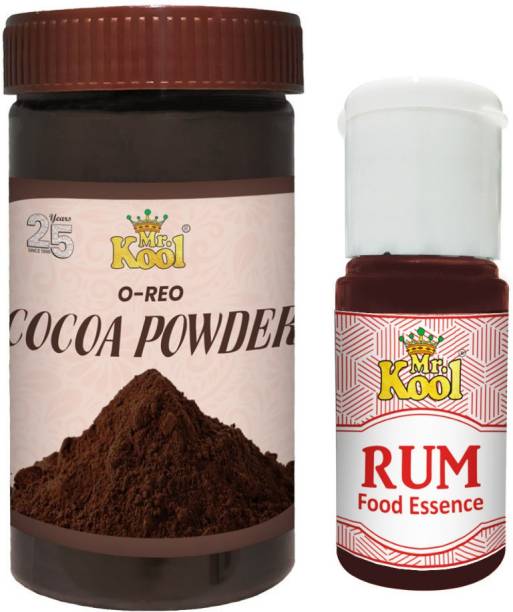 Mr.Kool O-reo Cocoa Powder 100gm and Liquid Food Essence Rum 20ml.Pack Of 2 Combo. Combo