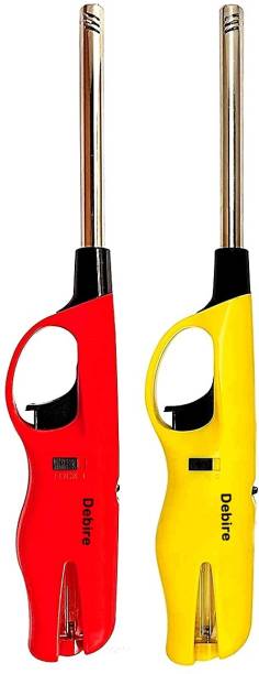 Krintonwel Debire Kitchen Stove Gas Lighter Multicolored Pack of 2 (Red/Yellow) Plastic, Steel Gas Lighter