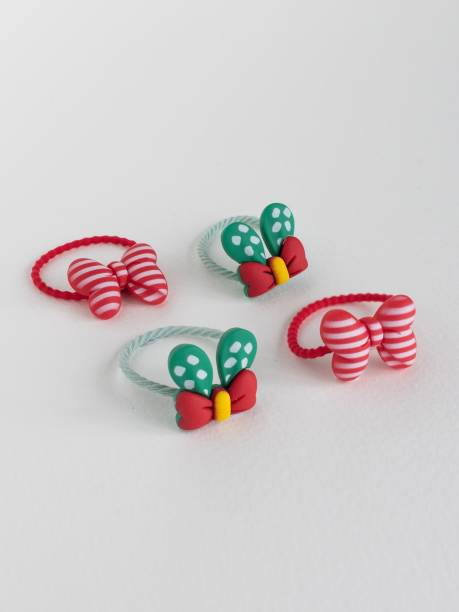 Jewelz Red & Green Rubber Band Combo Set Of 4 Rubber Band