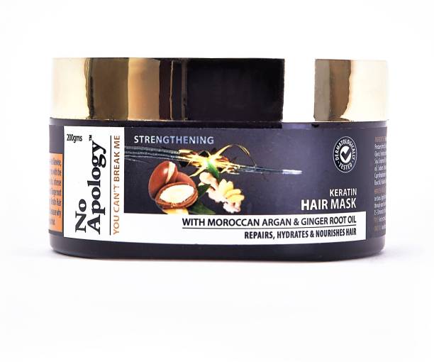 NO APOLOGY KERATIN HAIR MASK with Moroccan Argan & Ginger Root Oil - 200gm