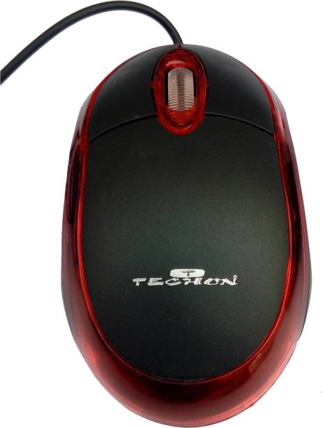 TECHON Wired Mouse For Laptop, PC | USB Wired Optical Mouse For Laptop, Desktop Wired Optical Mouse